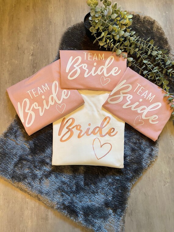 Bügelbild Bride | Bügelbild Team Bride | Aufdruck für T-Shirts | T-Shirt JGA | DIY Bügelbild
