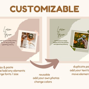 100 Earth Tone Instagram Canva Templates Bundle Instagram Templates ...