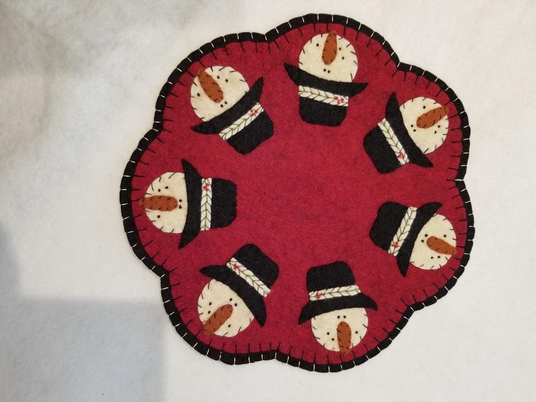 PDF Printable PATTERN Primitive Candle Mat Snowman Head 11 - Etsy