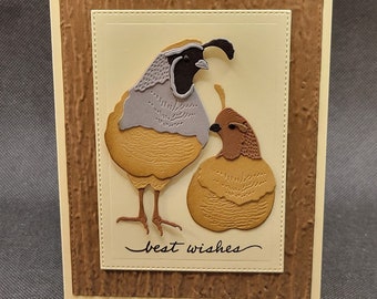 Birthday Card, Handmade Card, Handmade Birthday Card, Quail Card, Masculine Card