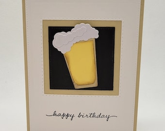 Happy Birthday Card, Masculine Card, Masculine Birthday Card, Happy Birthday, Beer Card