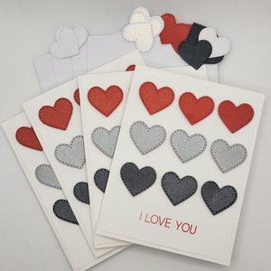 Valentine Cards Set of 4 - Love, Valentine's Day