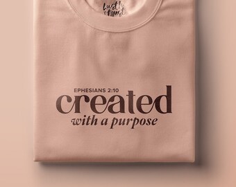 Creato con uno scopo - Efesini 2:10 - File SVG PDF PNG Christian Cricut - Conferma SVG - Gesù SVG