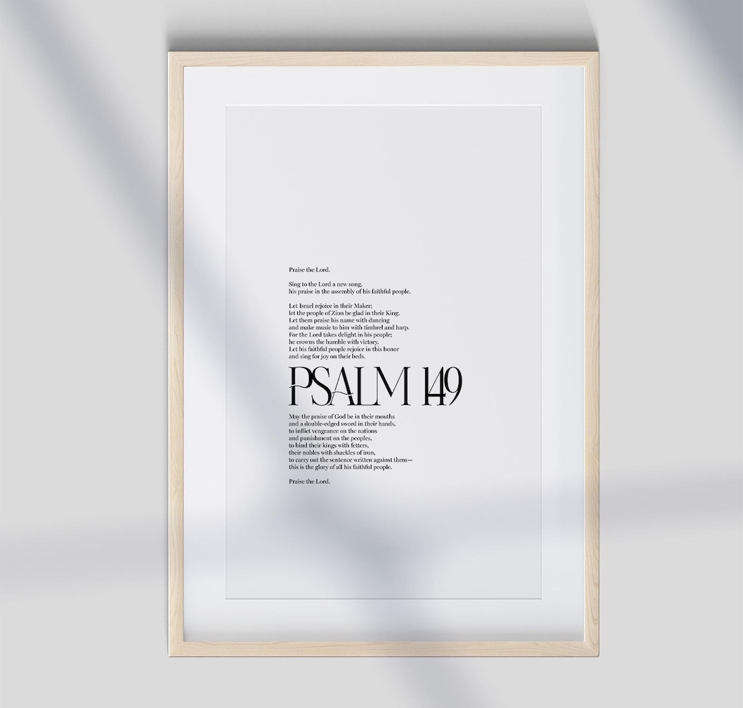 Psalm 149 Minimal Print - Printable A3, 16x20, 18x24 Inches - Bible ...