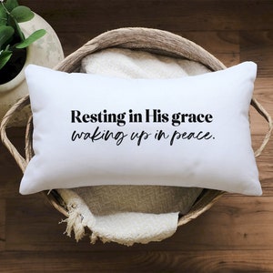 Resting in His grace, waking up in peace - pillow SVG PDF PNG Christian Cricut file