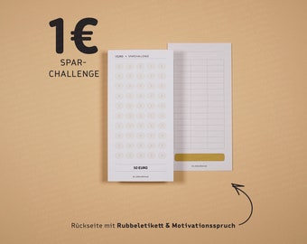 SPECIAAL: 1 Euro Challenge met kraslabel | 6 moeilijkheidsgraden | Besparingsuitdaging voor A6 Rits & A6 Budget Binder | Spaarspellen