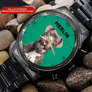 Personalized Photo Pet Watch, Father's Day Gift, Custom Watch With Pet Name, Dog Dad Gift, Pet Owner Gift, Watch For Dog Lover, Cat Lover