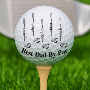 Personalized Golf Balls With Kids Names, Father&#39;s Day Gift For Dad, Grandpa, Golf Lover Gift, Dad Golf Ball, New Dad Gift, Best Dad By Par