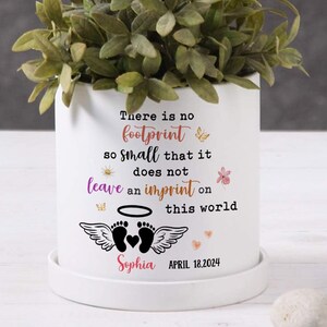 Custom Baby Memorial Ceramic Plant Pot, Infant Loss Keepsake | Angel Baby Grieving Gift | In Memory of a Child, Baby Loss Sympathy Gift