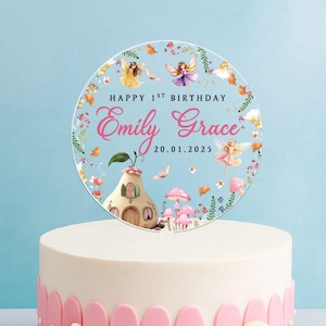 カスタム1歳の誕生日ケーキトッパー、女の子の1歳の誕生日アクリルケーキトッパー、1歳の誕生日ケーキトッパー、1歳の誕生日ケーキデコレーション
