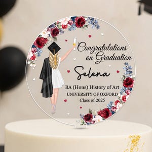 Personalized Graduation Cake Topper, Cake Decoration for Graduation, College Graduation Gift, Graduation 2025 Cake Topper, Class of 2025