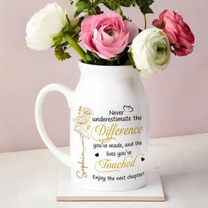 Custom Happy Retirement Flower Vase, Personalized Retirement Flower Vase, Appreciation Gift, Thank You Gift, Gift For Coworker, Retired Gift