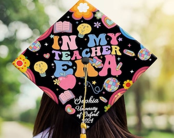 Personalized Teacher Graduation Cap Topper, Teacher Grad Cap Topper, Custom Teacher Grad Cap Topper, In My Teacher Era