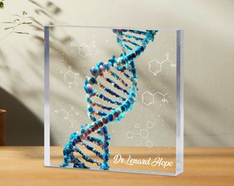 Personalisierte DNA benutzerdefinierte Form Acrylblöcke, Biologie Wissenschaft Geschenk für Arzt Arzt, Mikrobiologie, Biomedizin, Pre-Med, Chemie Geschenk