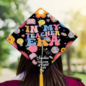 Personalized Teacher Graduation Cap Topper, Teacher Grad Cap Topper, Custom Teacher Grad Cap Topper, In My Teacher Era