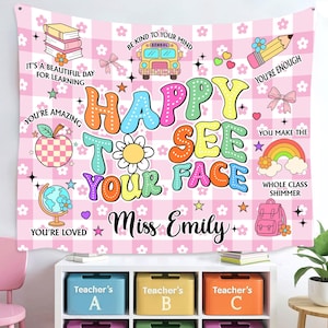 Custom Teacher Tapestry Classroom Tapestry Decor, Welcome Back To School Classroom Banner, Teacher Appreciation Gifts, Back To School Gift