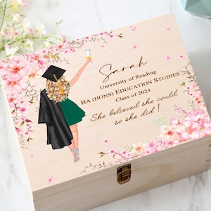 Caja de recuerdos de graduación personalizada, regalo de graduación personalizado, tarjetero de graduación, graduación de 2024, promoción de 2024