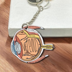 Eye Anatomy Acrylic Keychain, Gift for Eye Doctor, Optometrist Keychain, Ophthalmology Gift, Eye Doctor Graduation Gift, Retirement Gift