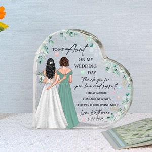 Personalized Auntie Of The Bride Acrylic Plaque, Custom Gift For Aunt Of The Bride, Wedding Gift For Aunt From Bride, Aunt Thank You Gift