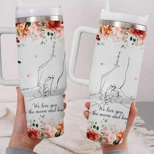 Personalized Grandma 40 Oz Tumbler With GrandKids Name, Christmas Gift For Grandma, Tumbler For Grandma, Nana Birthday Gift, Mother Day Gift