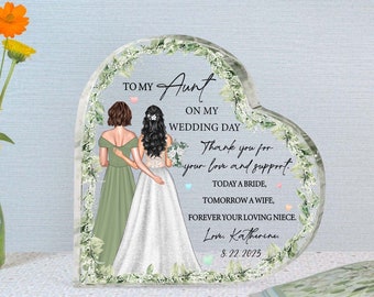 Personalized Auntie Of The Bride Acrylic Plaque, Custom Gift For Aunt Of The Bride, Wedding Gift For Aunt From Bride, Aunt Thank You Gift