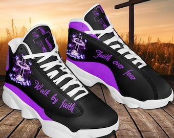 Faith Over Fear Jesus Shoes, Christian Gifts, God Sneakers, God Running Shoes, Religion Sporty Sneakers, Gift For Her, Wife, Mom, Shoes Gift