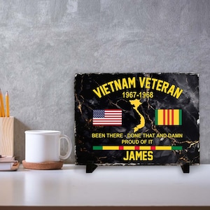 Personalized Vietnam Veteran Stone, Proud Veteran Slate, Military Veteran Plaque, US Army Veteran Gift, Veteran Day Gift, Memorial Day Gift