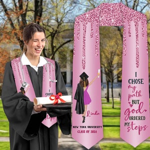 Personalized Graduation Stoles, Class Of 2024, Custom Name And School Sash, Congrats Graduation Stole, College Graduation, High School Grad