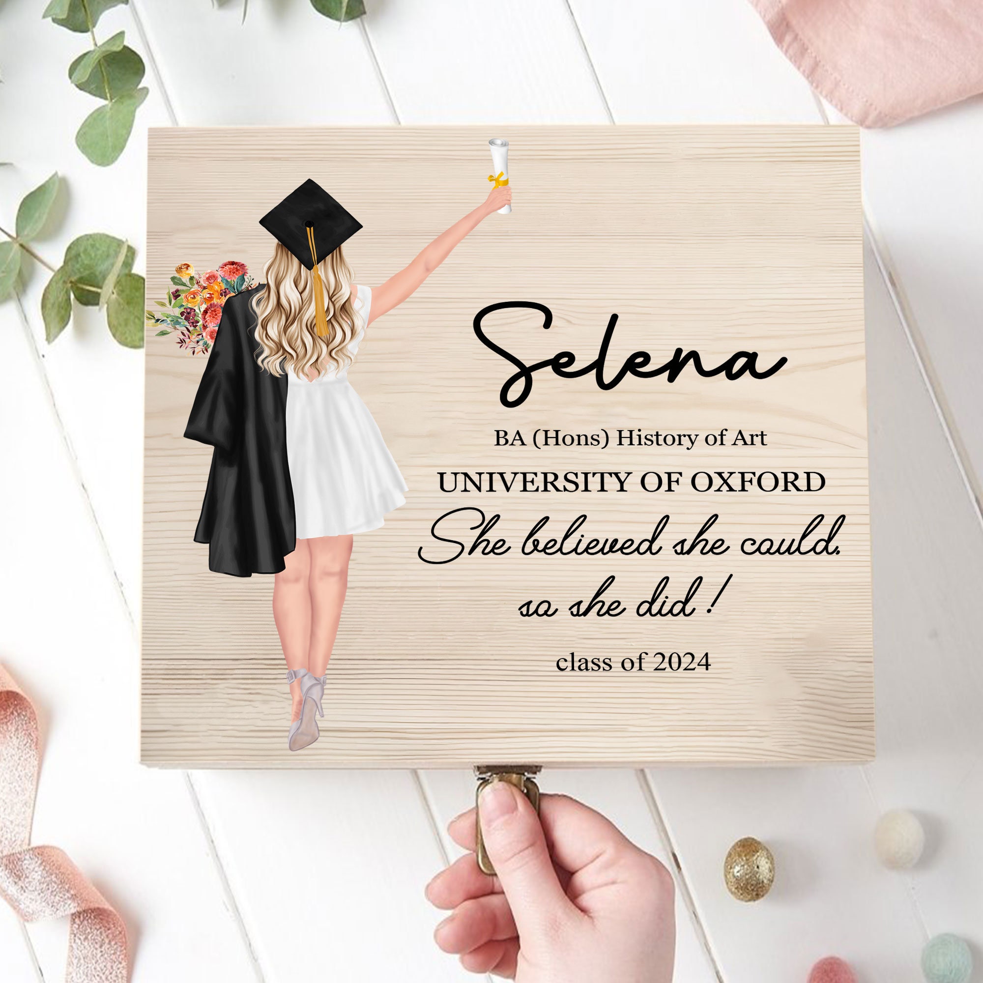 Personalized Graduation Jewelry Box – Engraved Glass Keepsake For Class Of 2024