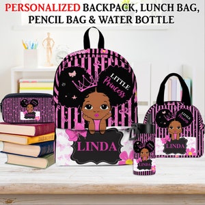 Sac à dos personnalisé, sac à lunch, trousse à crayons, bouteille d'eau pour enfants, cadeau de rentrée pour garçons et filles, cartables pour enfants et tout-petits