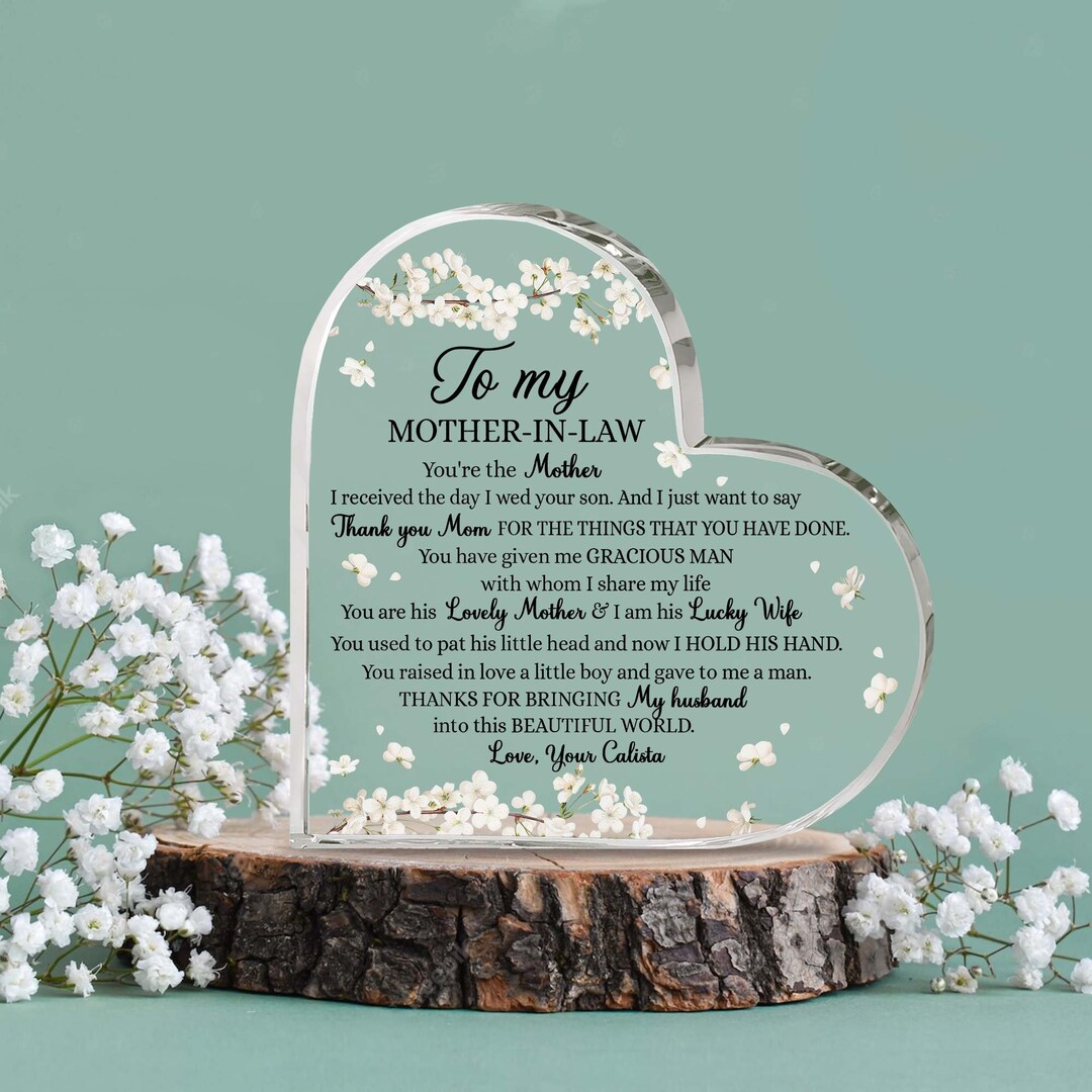 Personalized Mother in Law Heart Acrylic Plaque, Custom Mother in Law ...
