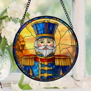 Nutcracker Faux Stain Glass Suncatcher, Gift For Nutcracker Lovers, Nutcracker Lovers Gift, Nutcracker Art Decor, Birthday Gift