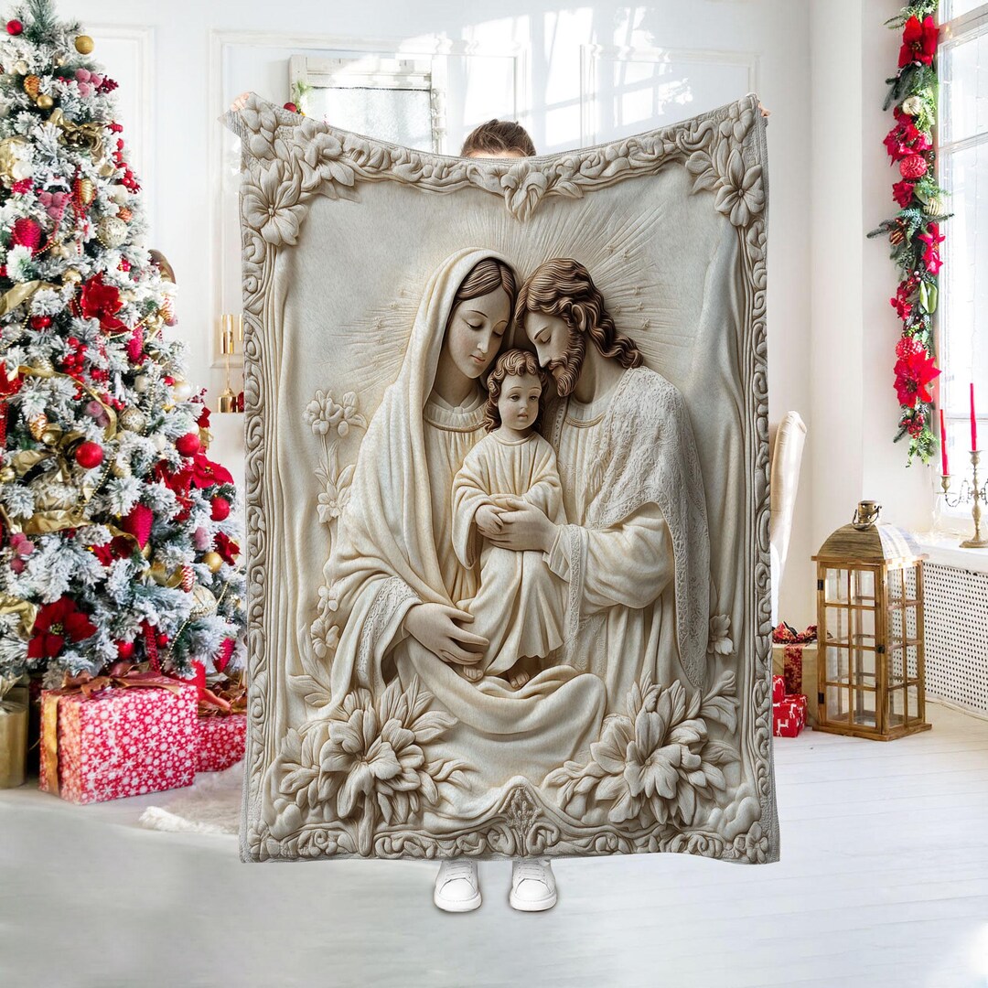 Holy Birth Scene Quilted Blanket NCU0TL1735