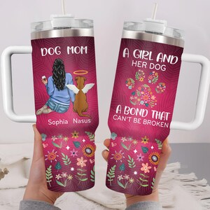 Vaso personalizado para mamá perruna de 40 oz, regalo del día de la madre para mamá perruna, vaso para amantes de los perros, vaso para mamá perruna, regalo de cumpleaños para ella, taza para amantes de los gatos