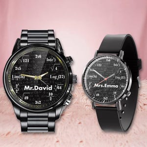 Gepersonaliseerde foto wiskundeleraar horloge, horloge voor man, wiskunde horloge grappig cadeau, wiskunde horloge, wiskunde leraar cadeau, horloges voor mannen wiskunde cadeau