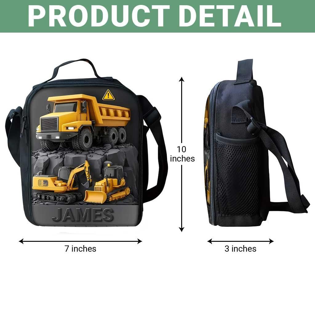 Custom Kids Backpack, Excavator Truck Back To School Backpack, Construction Backpack Birthday Gift For Boys, School Bag For Children Toddler