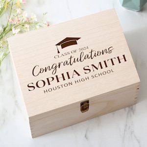 Caja de recuerdos de memoria de graduación personalizada, regalo de graduación personalizado, caja de titular de tarjeta de graduación, graduación de 2024, clase de 2024