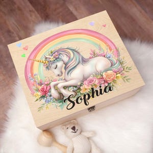 Personalized Unicorn Wooden Keepsake Box, Unicorn Box Gift For Kids, Unicorn Lover Gifts, Birthday Gift For Kids
