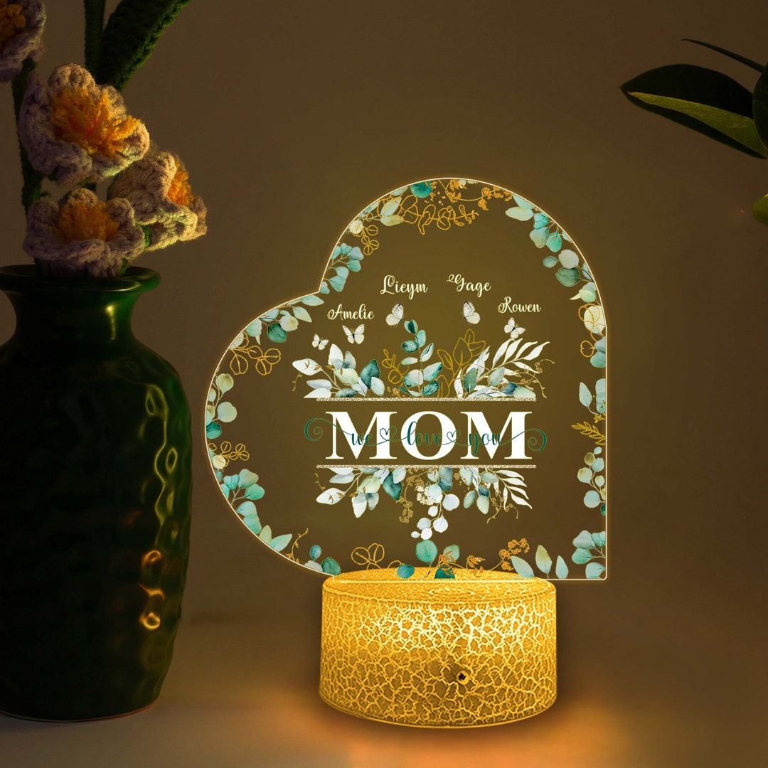 Mom We Love You - Family  Personalized Custom Shaped 3D LED Light - Mother's Day, Gift For Mom