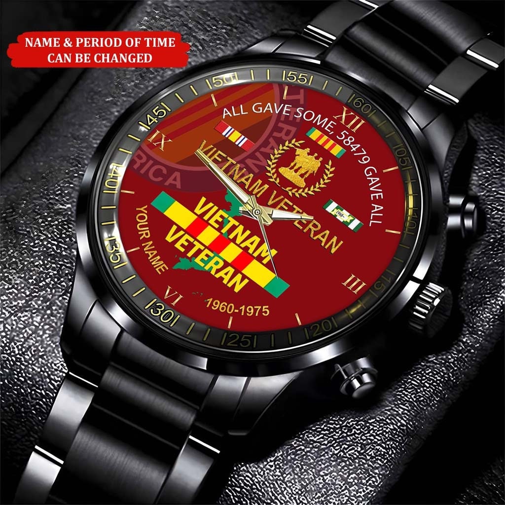 Personalized All Gave Some 58479 Gave All Vietnam Veteran Watch, Proud Veteran Watch, Military Veteran Watch, Dad Gift, Military Style Watch
