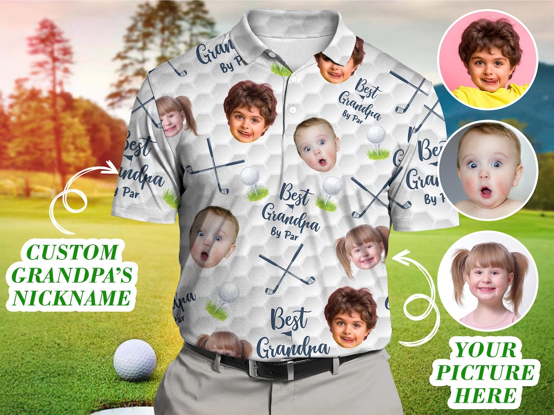 Personalized Best Grandpa by Par Polo Shirt, Custom Face Photo Grandkids  Polo Shirt for Dad, Grandpa, Father's Day Gift, Golf Lover Gift - Etsy  Israel, image size:1080x810