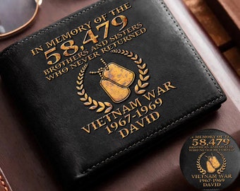 Personalized All Gave Some 58479 Gave All Vietnam Veteran Wallet, Proud Veteran Wallet, Military Veteran Wallet, Dad Gift, Military Style
