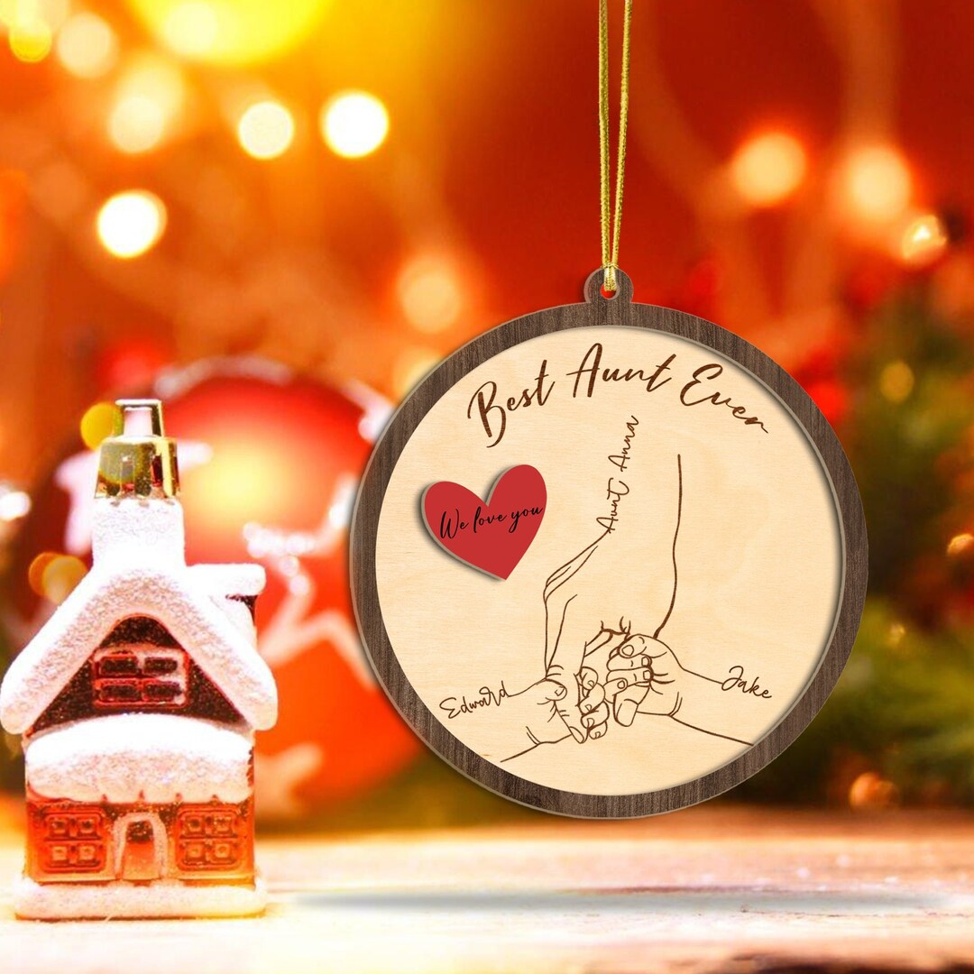 Personalized Name Aunt Gift From Nephew Niece, Auntie Gift 2 Layer ...