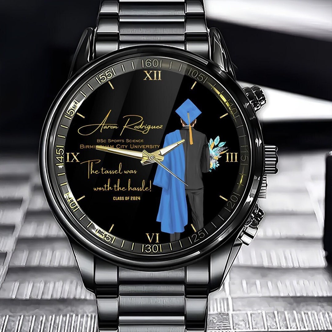 Personalized Graduation Men Watch, Graduation Gifts, Class of 2024 ...