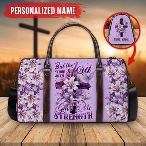 Bolsa de viaje personalizada para mujer con el mensaje "El Señor estuvo conmigo", bolsa de viaje con Jesús, ropa cristiana para ella, bolsas de viaje con versículos bíblicos, regalo de Navidad