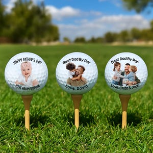 Personalized Golf Balls With Kids Photo, Father&#39;s Day Gift For Dad, Grandpa, Golf Lover Gift, Dad Golf Ball, New Dad Gift, Best Dad By Par