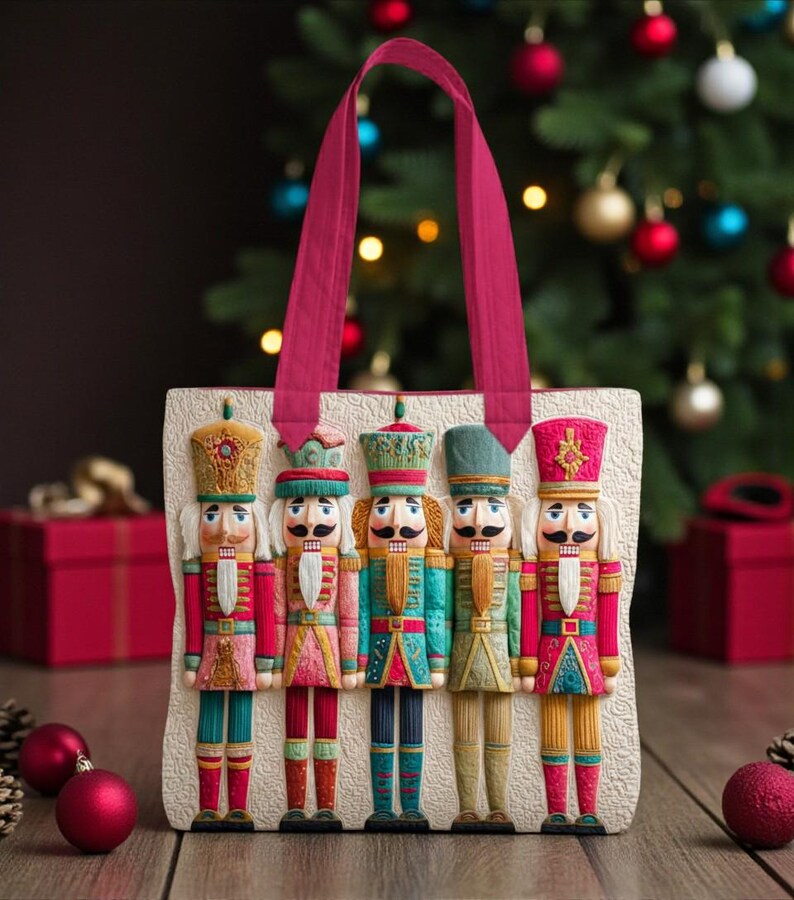 Joyful Christmas Tree WN2209044CL Quilted Tote Bag