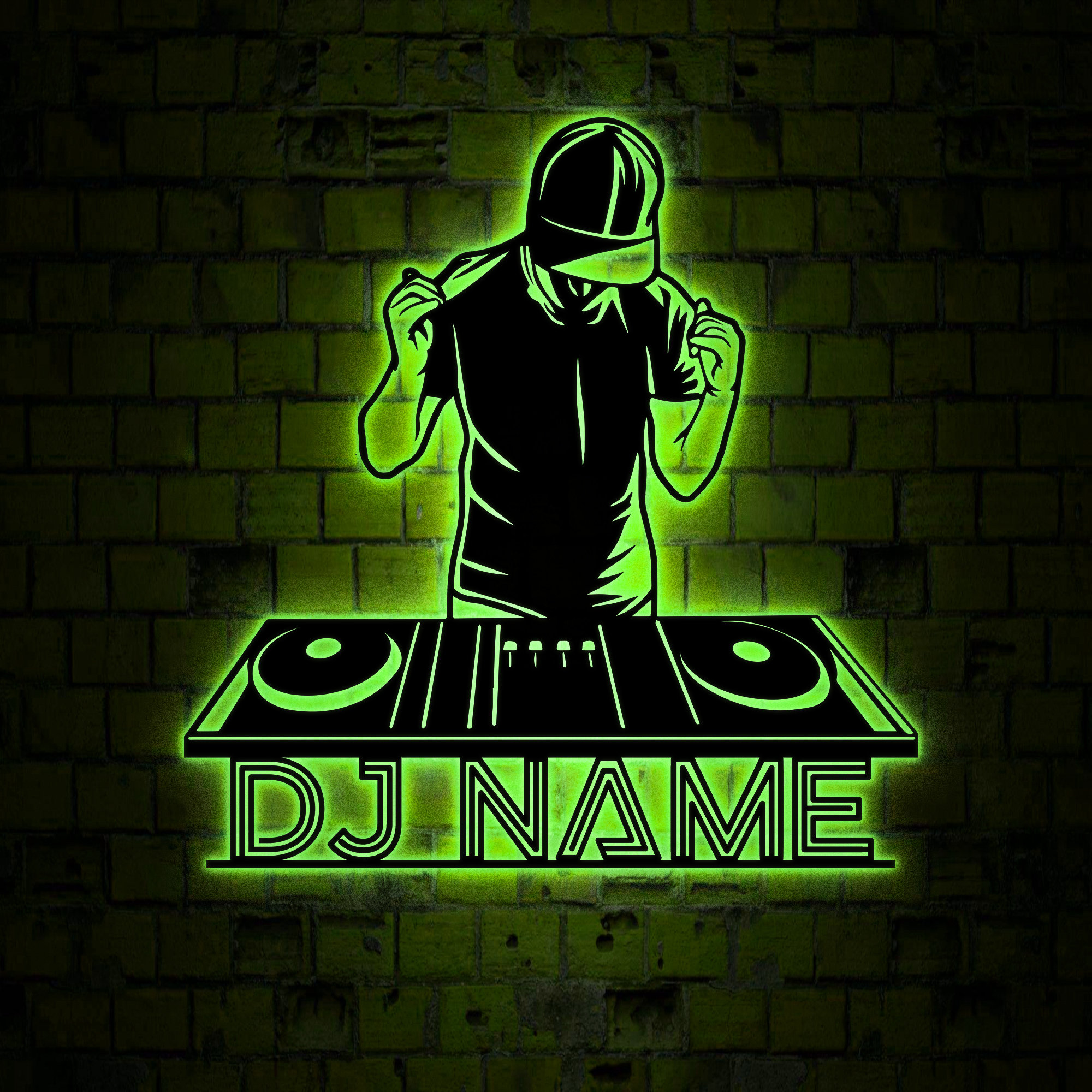 Personalized Name DJ Metal Sign With Led Lights, Custom DJ Gifts