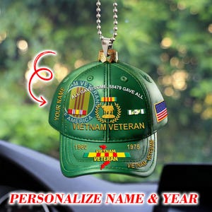 Custom All Gave Some 58479 Gave All Vietnam Veteran Car Ornament, Proud Veteran Car Hanger, US Military Gift For Dad, Grandpa, Veteran Gift