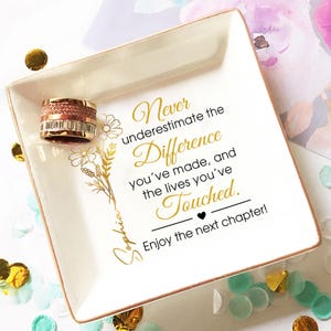 Custom Happy Retirement Ring Dish, Personalized Retirement Jewelry Dish, Happy Retirement Gift, Custom Coworker Ring Dish, Gift For Coworker